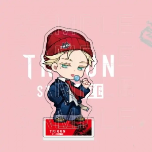 Vash The Stampede Wolfwood Acrylic Stand & Keychain, Trigun Stargaze Chibi Anime Figure Custom Charm Phone Personalized, Keychain, Mô Hình Đứng Standee Anime, In 2 Mặt, Cao 6cm, Trang Trí Decor Bàn Học, Balo